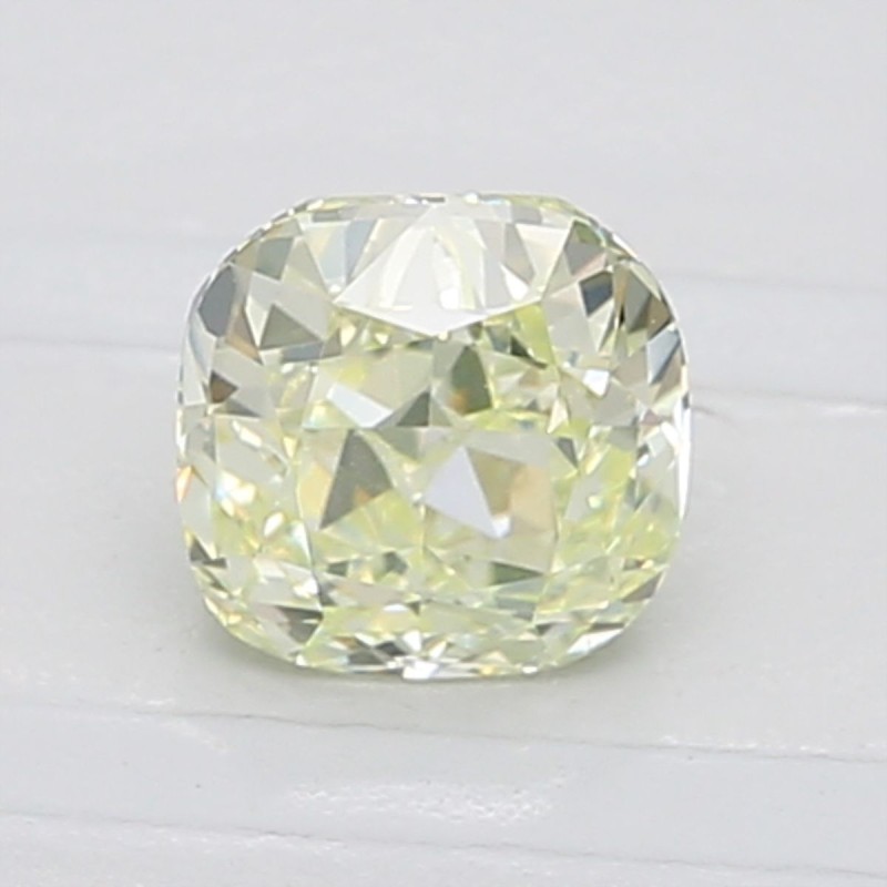 Diament o barwie fantazyjnej szlif poduszkowy brylantowy, 0.95ct, VS2, Light Green Yellow, GIA 6147041309