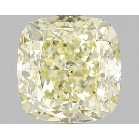 Diament o barwie fantazyjnej szlif poduszkowy brylantowy, 1.67ct, SI2, Fancy Light Yellow, GIA 6214182497