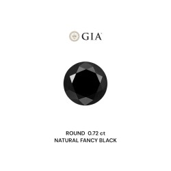 Diament o barwie fantazyjnej szlif okrągły, 0.72ct, VVS2, Fancy Black, GIA 2239320966