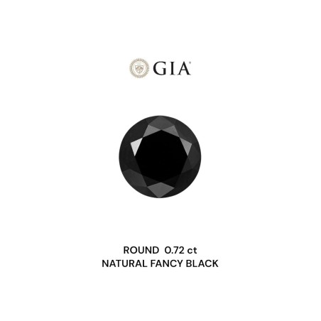 Diament o barwie fantazyjnej szlif okrągły, 0.72ct, VVS2, Fancy Black, GIA 2239320966