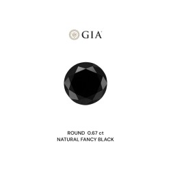 Diament o barwie fantazyjnej szlif okrągły, 0.67ct, VVS2, Fancy Black, GIA 5231320853