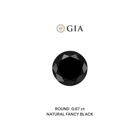 Diament o barwie fantazyjnej szlif okrągły, 0.67ct, VVS2, Fancy Black, GIA 5231320853