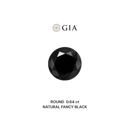 Diament o barwie fantazyjnej szlif okrągły, 0.64ct, VVS2, Fancy Black, GIA 5231321246