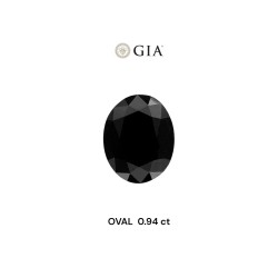 Diament o barwie fantazyjnej szlif owalny, 0.94ct, VVS2, Fancy Black, GIA 5234319756