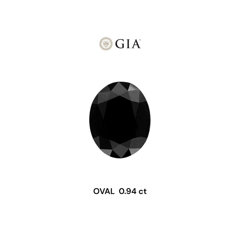 Diament o barwie fantazyjnej szlif owalny, 0.94ct, VVS2, Fancy Black, GIA 5234319756
