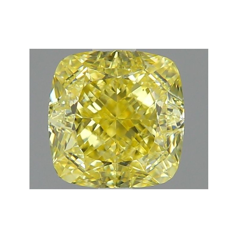 Diament o barwie fantazyjnej szlif poduszkowy brylantowy, 1.02ct, VS2, Fancy Intense Yellow, GIA 5473760178