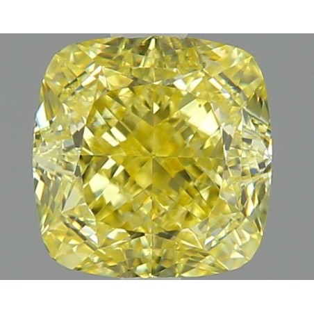 Diament o barwie fantazyjnej szlif poduszkowy brylantowy, 1.02ct, VS2, Fancy Intense Yellow, GIA 5473760178