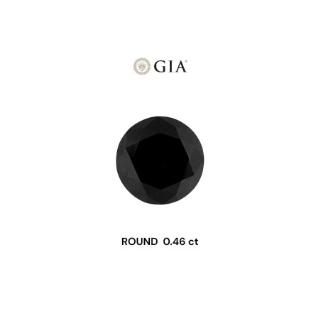 Diament o barwie fantazyjnej szlif okrągły, 0.46ct, VVS2, Fancy Black, GIA 3495922278