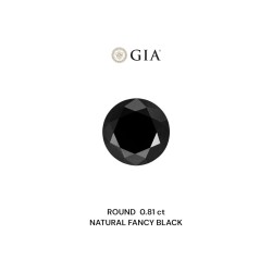 Diament o barwie fantazyjnej szlif okrągły, 0.81ct, VVS2, Fancy Black, GIA 6495922579