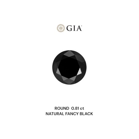 Diament o barwie fantazyjnej szlif okrągły, 0.81ct, VVS2, Fancy Black, GIA 6495922579