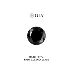 Diament o barwie fantazyjnej szlif okrągły, 0.77ct, VVS2, Fancy Black, GIA 6492922432