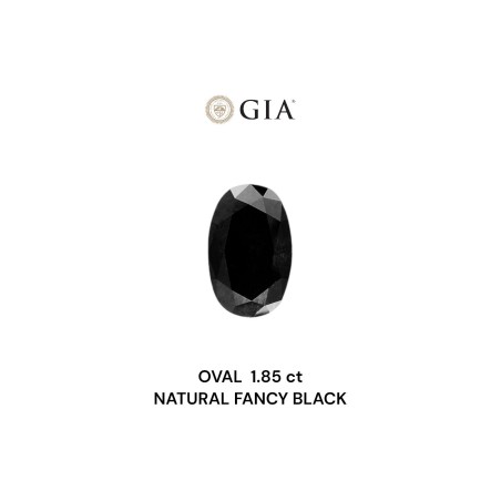 Diament o barwie fantazyjnej szlif owalny, 1.85ct, VVS2, Fancy Black, GIA 2496923050