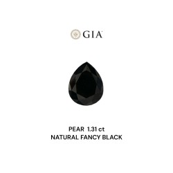 Diament o barwie fantazyjnej szlif gruszkowy, 1.31ct, VVS2, Fancy Black, GIA 1503160655