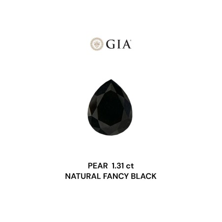 Diament o barwie fantazyjnej szlif gruszkowy, 1.31ct, VVS2, Fancy Black, GIA 1503160655