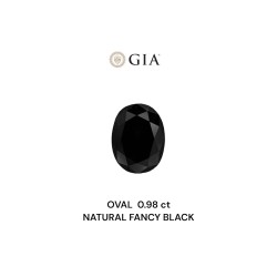 Diament o barwie fantazyjnej szlif owalny, 0.98ct, VVS2, Fancy Black, GIA 2235370778