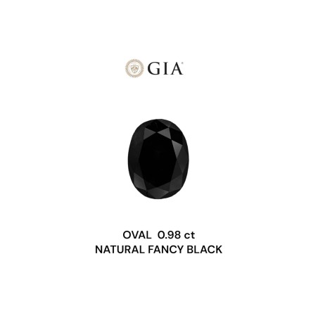 Diament o barwie fantazyjnej szlif owalny, 0.98ct, VVS2, Fancy Black, GIA 2235370778