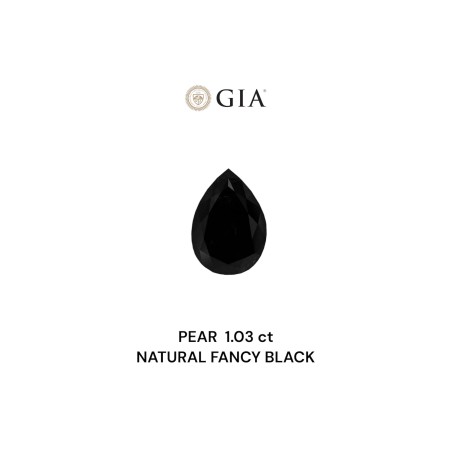 Diament o barwie fantazyjnej szlif gruszkowy, 1.03ct, VVS2, Fancy Black, GIA 2239370781