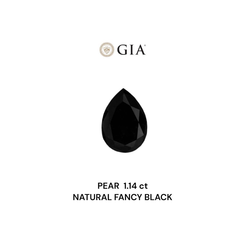 Diament o barwie fantazyjnej szlif gruszkowy, 1.14ct, VVS2, Fancy Black, GIA 2231370779 Diament o barwie fantazyjnej szlif gruszkowy, 1.14ct, VVS2, Fancy Black, GIA 2231370779