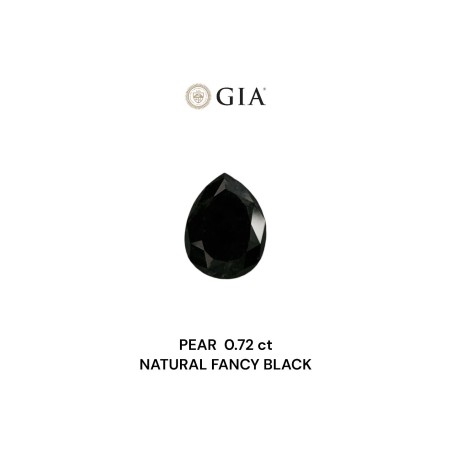 Diament o barwie fantazyjnej szlif gruszkowy, 0.72ct, VVS2, Fancy Black, GIA 7235370892