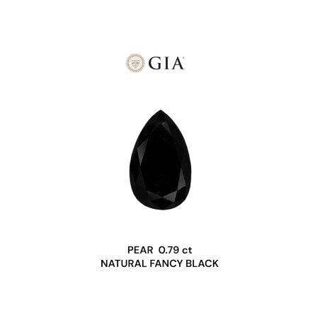 Diament o barwie fantazyjnej szlif gruszkowy, 0.79ct, VVS2, Fancy Black, GIA 5231370910