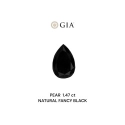 Diament o barwie fantazyjnej szlif gruszkowy, 1.47ct, VVS2, Fancy Black, GIA 1236370786