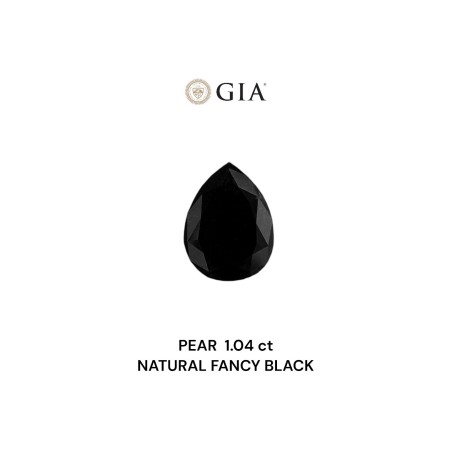 Diament o barwie fantazyjnej szlif gruszkowy, 1.04ct, VVS2, Fancy Black, GIA 5234370777