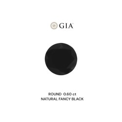 Diament o barwie fantazyjnej szlif okrągły, 0.6ct, VVS2, Fancy Black, GIA 1236431801