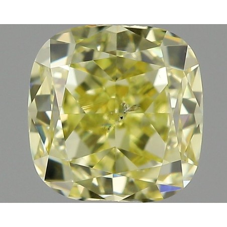 Diament o barwie fantazyjnej szlif poduszkowy modyfikowany, 0.72ct, SI1, Fancy Yellow, GIA 2186686416