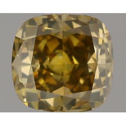 Diament o barwie fantazyjnej szlif poduszkowy modyfikowany, 0.77ct, SI1, Fancy Deep Brownish Yellow, GIA 2146371315