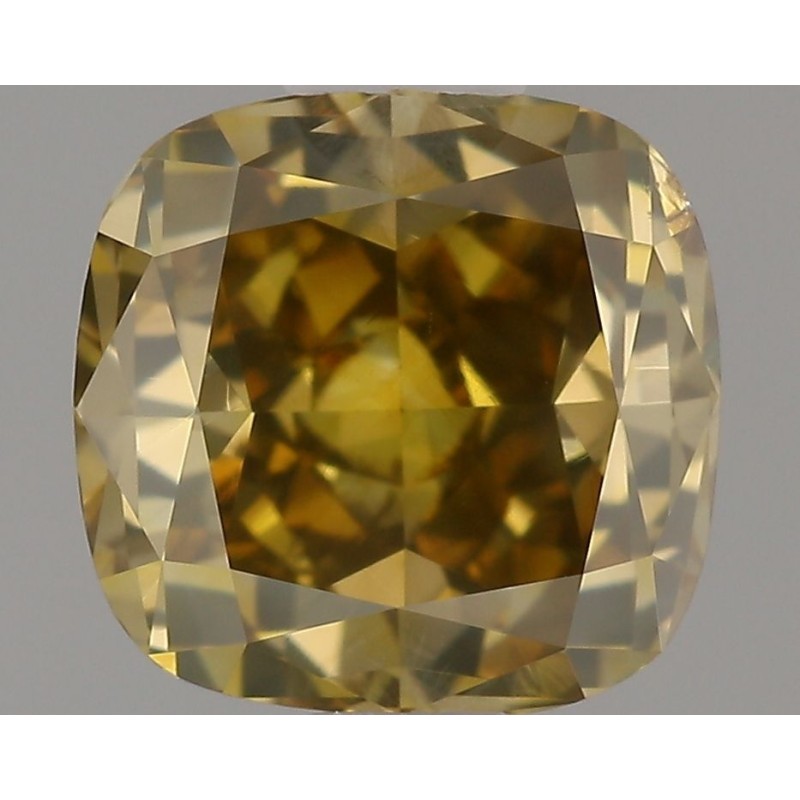 Diament o barwie fantazyjnej szlif poduszkowy modyfikowany, 0.77ct, SI1, Fancy Deep Brownish Yellow, GIA 2146371315