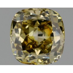 Diament o barwie fantazyjnej szlif poduszkowy modyfikowany, 1.64ct, VS2, Fancy Dark Brown Greenish Yellow, GIA 2156011769