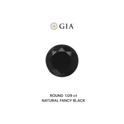 Diament o barwie fantazyjnej szlif okrągły, 1.09ct, VVS2, Fancy Black, GIA 5232431331