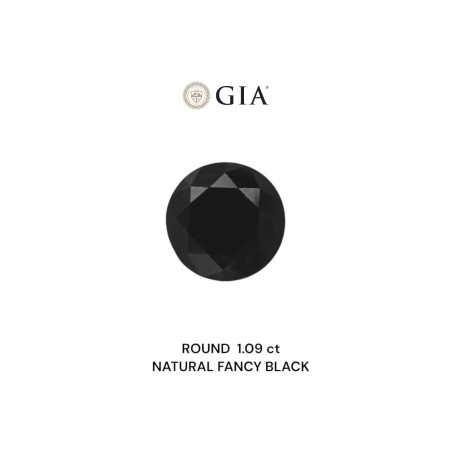 Diament o barwie fantazyjnej szlif okrągły, 1.09ct, VVS2, Fancy Black, GIA 5232431331