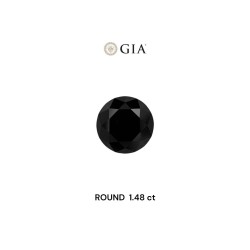 Diament o barwie fantazyjnej szlif okrągły, 1.48ct, VVS2, Fancy Black, GIA 7506387948