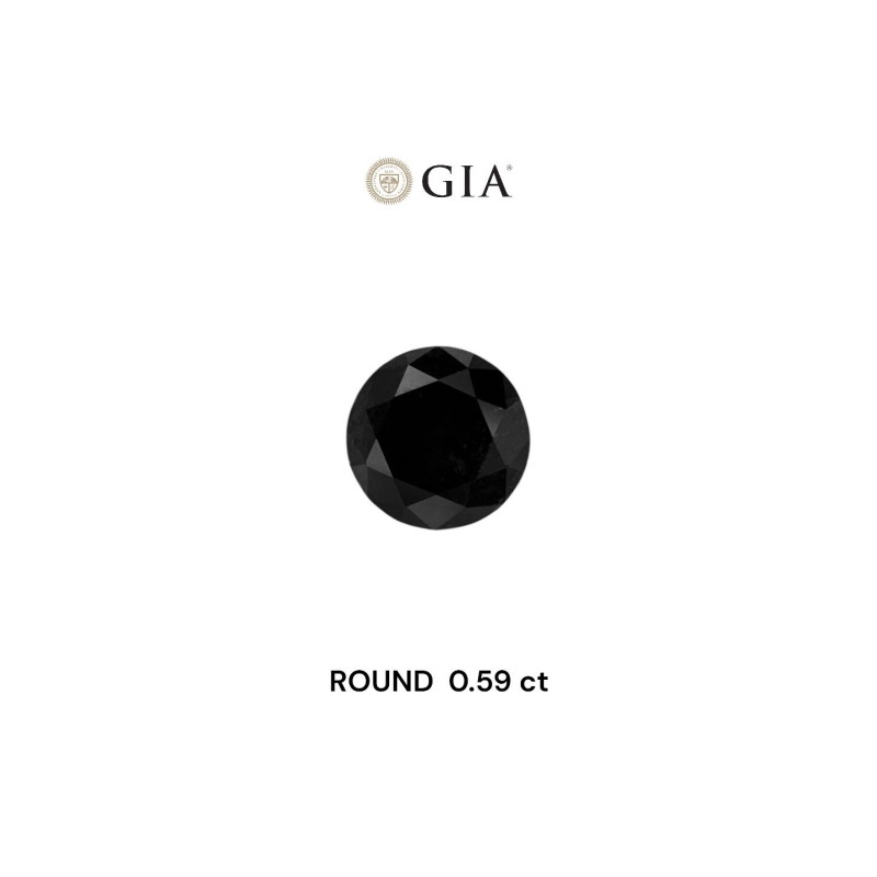 Diament o barwie fantazyjnej szlif okrągły, 0.59ct, VVS2, Fancy Black, GIA 2507388100