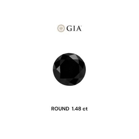 Diament o barwie fantazyjnej szlif okrągły, 1.48ct, VVS2, Fancy Black, GIA 7503387930
