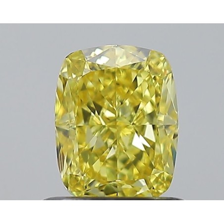 Diament o barwie fantazyjnej szlif poduszkowy modyfikowany, 0.9ct, VVS2, Fancy Vivid Yellow, GIA 6234171676