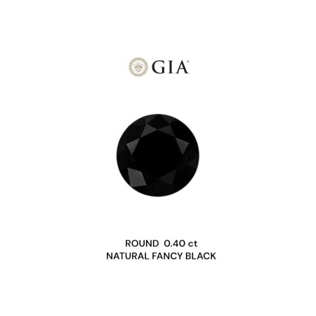 Diament o barwie fantazyjnej szlif okrągły, 0.4ct, VVS2, Fancy Black, GIA 7508703704