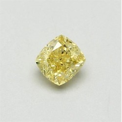 Diament o barwie fantazyjnej szlif poduszkowy brylantowy, 0.4ct, VS1, Fancy Intense Yellow, GIA 5222168675
