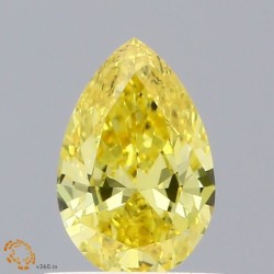 Diament laboratoryjny o barwie fantazyjnej szlif gruszkowy, 0.53ct, VVS2, Fancy Vivid Yellow, IGI LG644473097