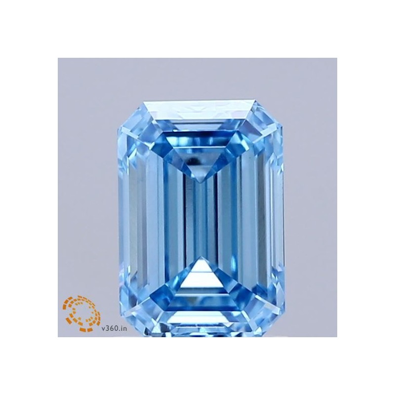 Diament laboratoryjny o barwie fantazyjnej szlif szmaragdowy, Blue Fancy_Vivid, 1.54ct, VVS2, Fancy Vivid Blue, IGI LG718505504