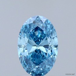 Diament laboratoryjny o barwie fantazyjnej szlif owalny, Blue Fancy_Vivid, 1.2ct, VVS2, Fancy Vivid Blue, IGI LG698502780
