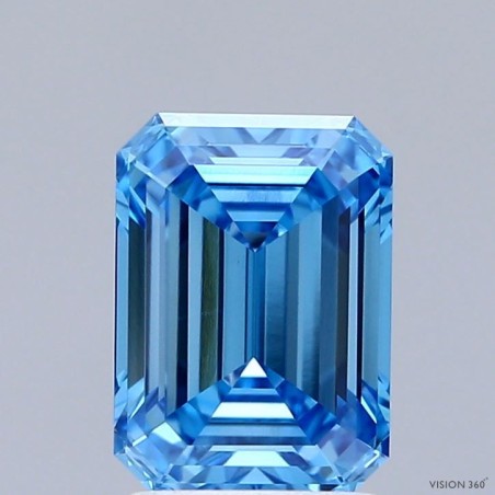 Diament laboratoryjny o barwie fantazyjnej szlif szmaragdowy, Blue Fancy_Vivid, 2.06ct, VVS1, Fancy Vivid Blue, IGI LG718505543