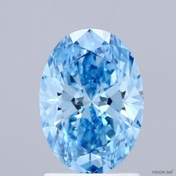 Diament laboratoryjny o barwie fantazyjnej szlif owalny, Blue Fancy_Vivid, 1.6ct, VVS2, Fancy Vivid Blue, IGI LG718505577