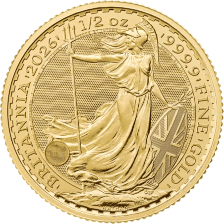 Złota moneta 1/2 uncji Britannia 2026 r Karol III