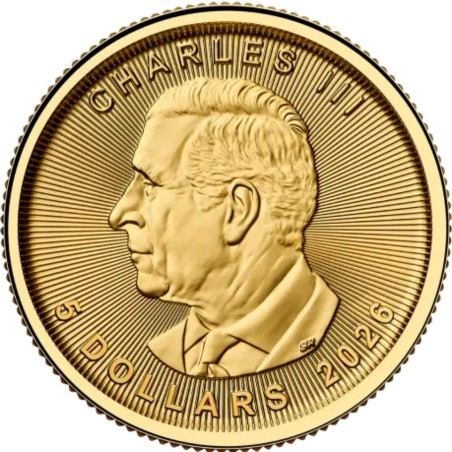 Złota Moneta 1/10 uncji Liść Klonu 2026 r Złota Moneta 1/10 uncji Liść Klonu 2026 r