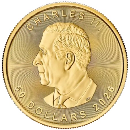 Złota moneta 1 uncja Liść Klonu 2026 r