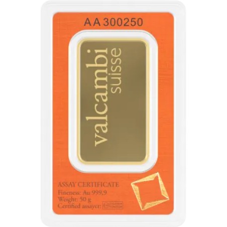 Sztabka Złota 50 gramów VALCAMBI LBMA