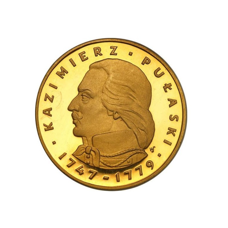 Złota moneta 29,95 g 500 zł Kazimierz Pułaski (1747-1779) Au. 900 Złota moneta 29,95 g 500 zł Kazimierz Pułaski (1747-1779) Au. 900