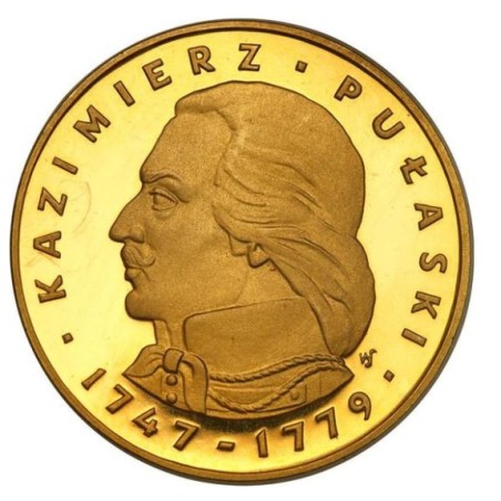 Złota moneta 29,95 g 500 zł Kazimierz Pułaski (1747-1779) Au. 900